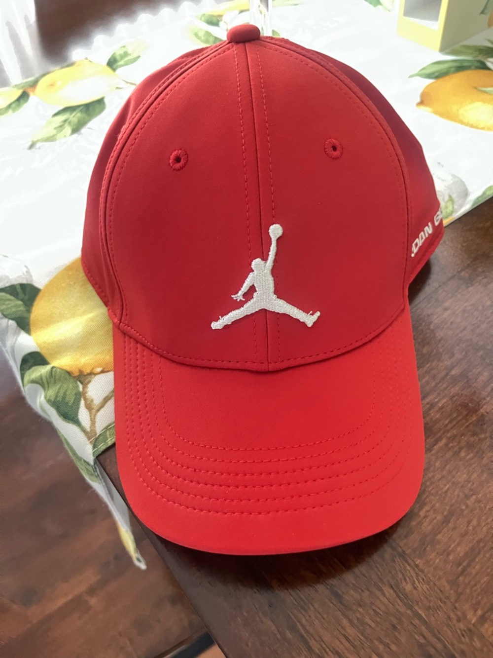 NEW Jordan Red Baseball Cap with White Jumpman Logo for golf.